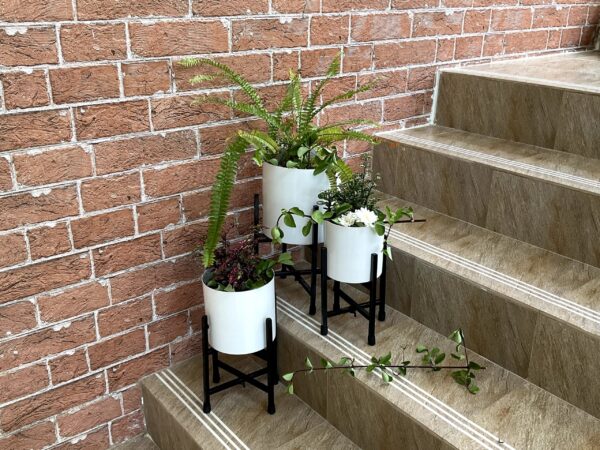 Aspen White planters (Set of 3)