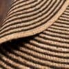 Round Beige & Black Jute Mat