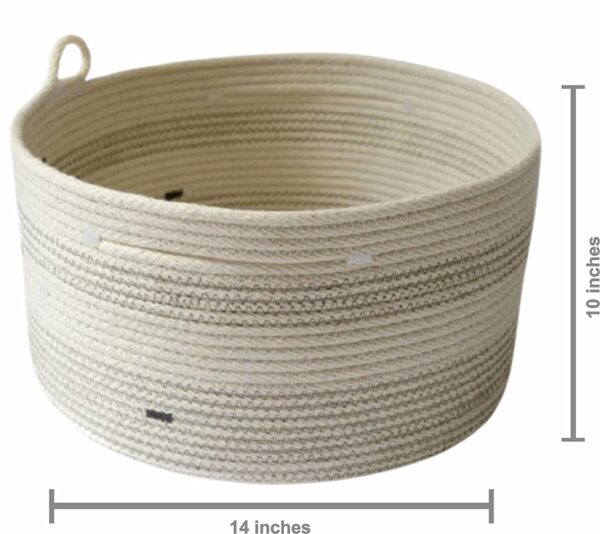 Creamy White Woven Storage Basket - Image 3